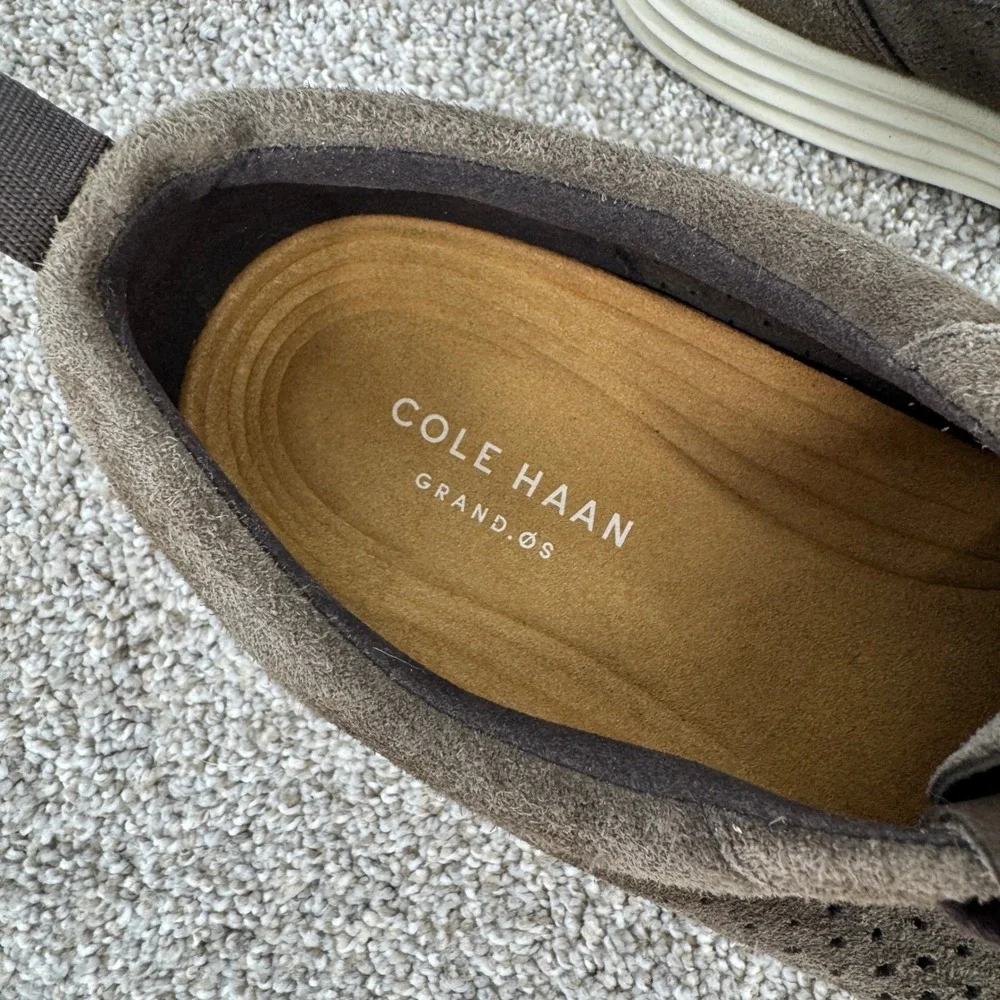 Cole Haan Grand OS Mens 12M Brown Suede Perforated Low Top Sneakers Comfort Prep